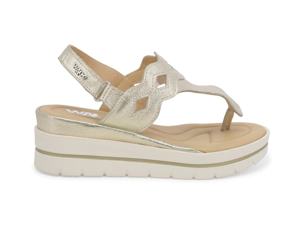 Melluso Sandali Estivi Infradito con Zeppa e Strappo in Pelle Platino Oro 019187-223531